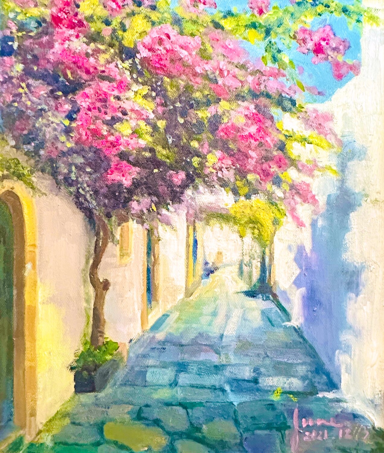 段逸君作品《午後花徑》
