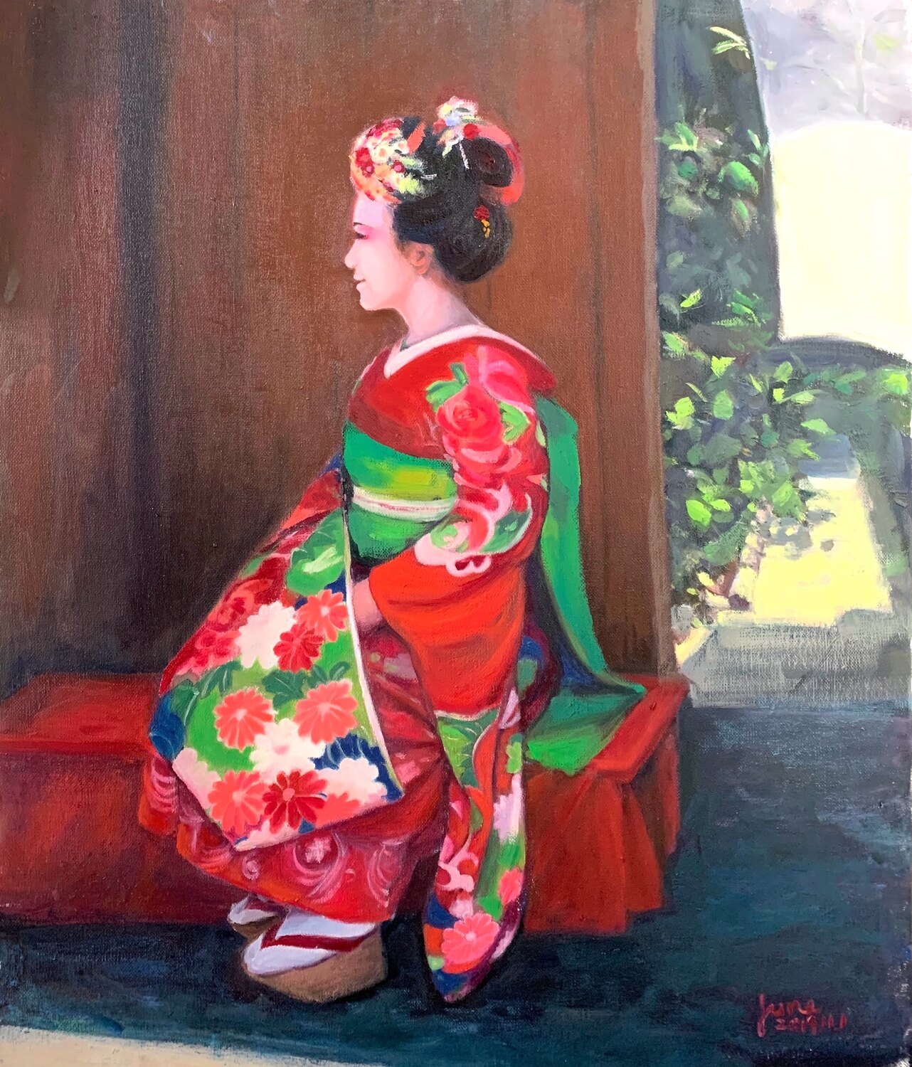 段逸君作品《自畫像-京都身影》